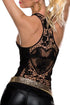 Sexy Black Crochet Lace Back Tank Top